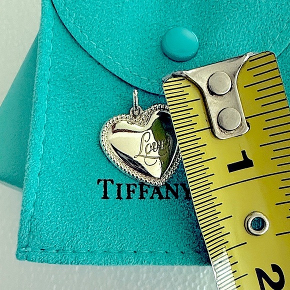 🩵Vintage Tiffany & Co. LOVE Heart - Beaded Edge Milgrain Pendant - FINAL PRICE - Picture 8 of 13